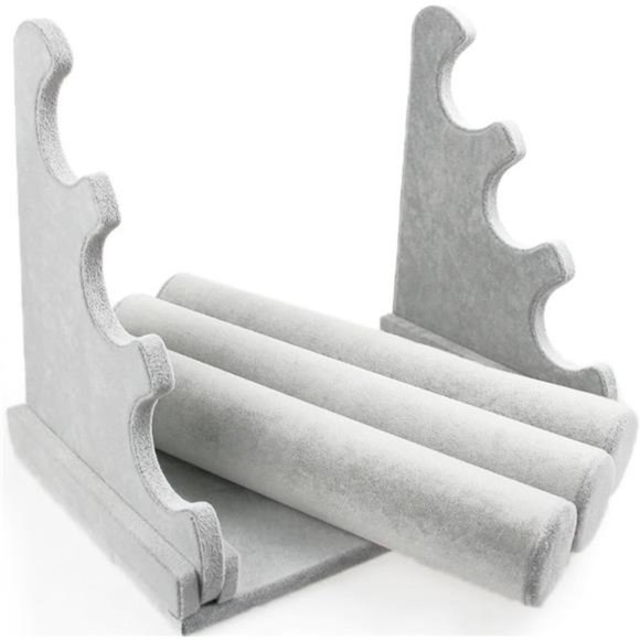 Triple Bracelet Holder Jewelry Display Stand Watch Bangle Bar Necklace Storage - Picture 3 of 7